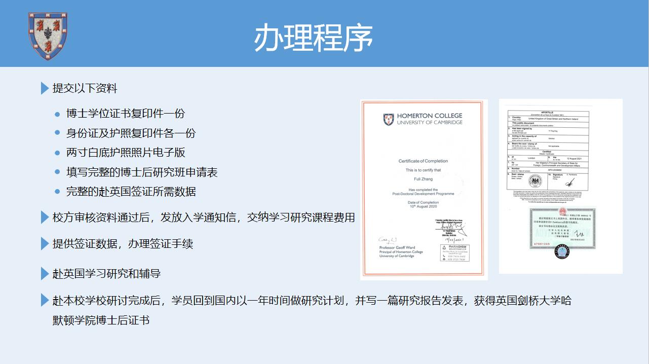 英國劍橋大學(xué)博士后