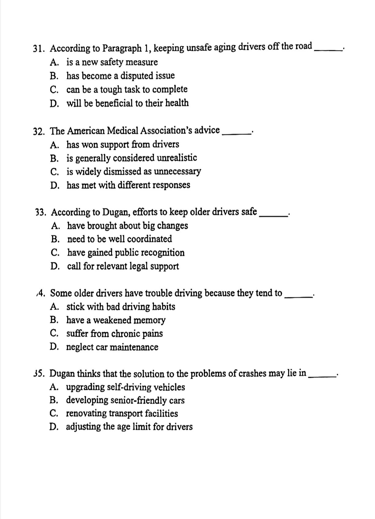 2024考研英語(yǔ)二答案和全解析